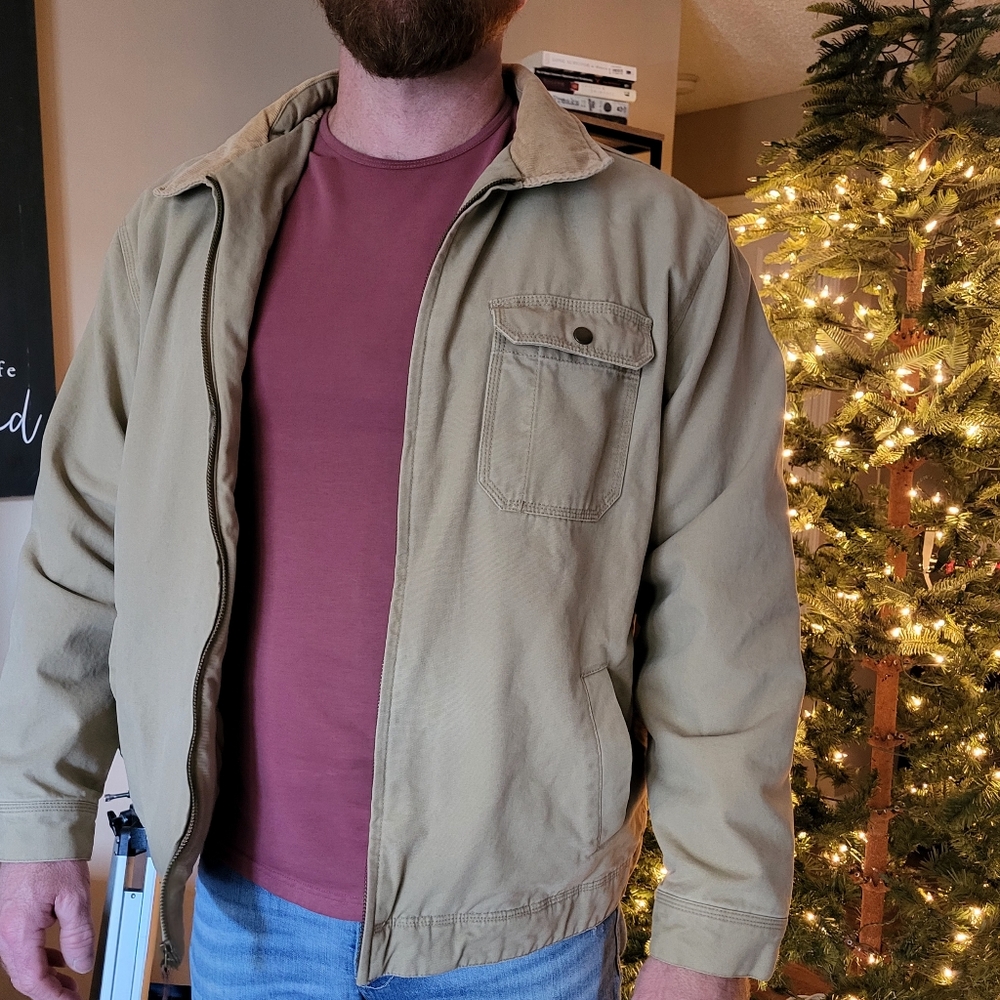 Vintage 90s Faded Glory Tan Canvas Corduroy Collar Jacket Size XL Mens - Picture 8 of 8